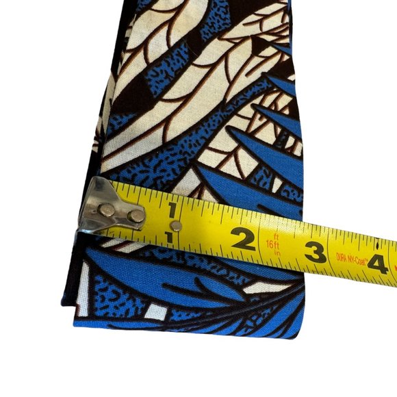 Tropical Palm Print Maxi Dress  African Wax Print Sleeveless V Neck Pockets XS - Picture 16 of 16